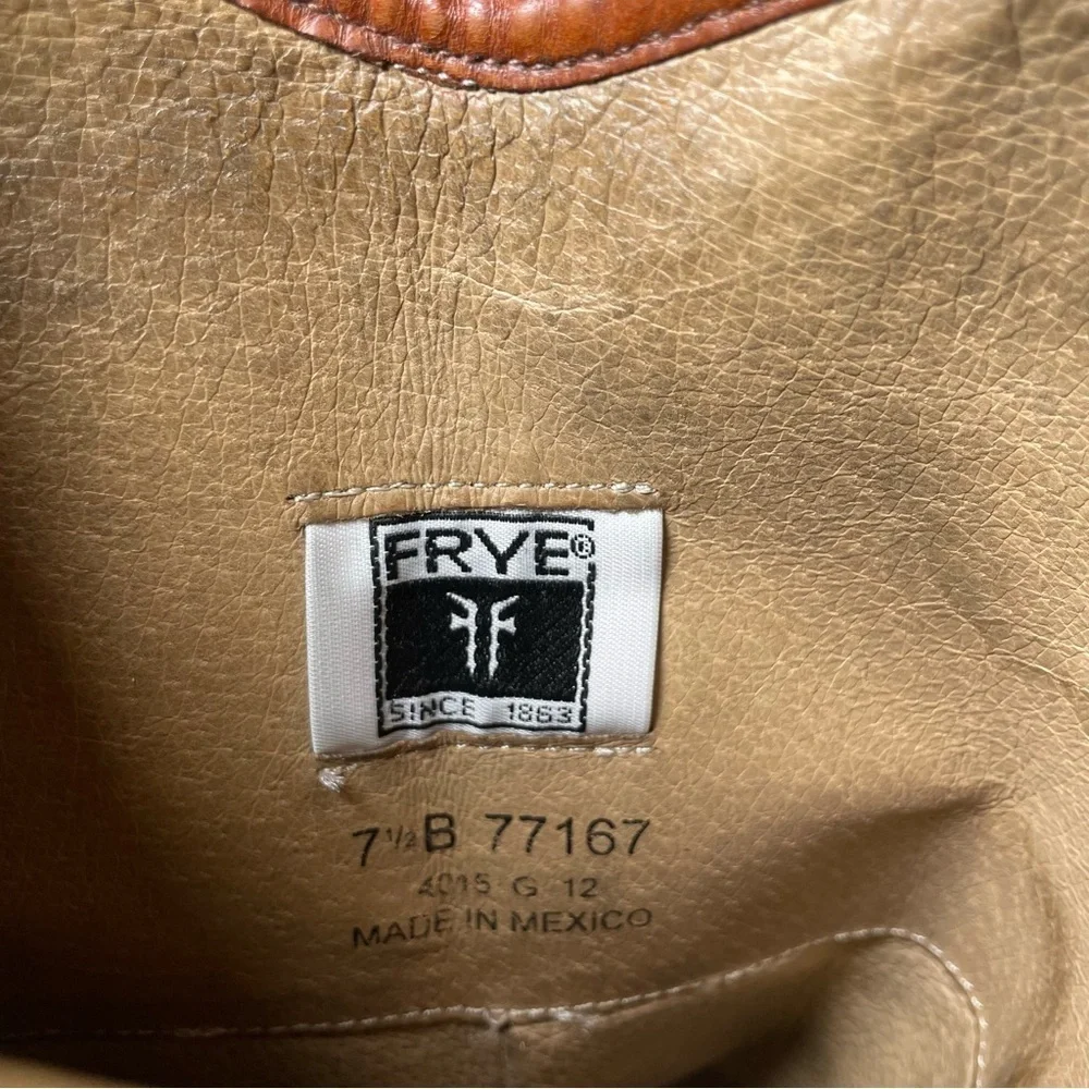 Frye Melissa Button Riding Boot Cognac Brown Women’s Size 7.5B Western Country - Picture 7 of 16